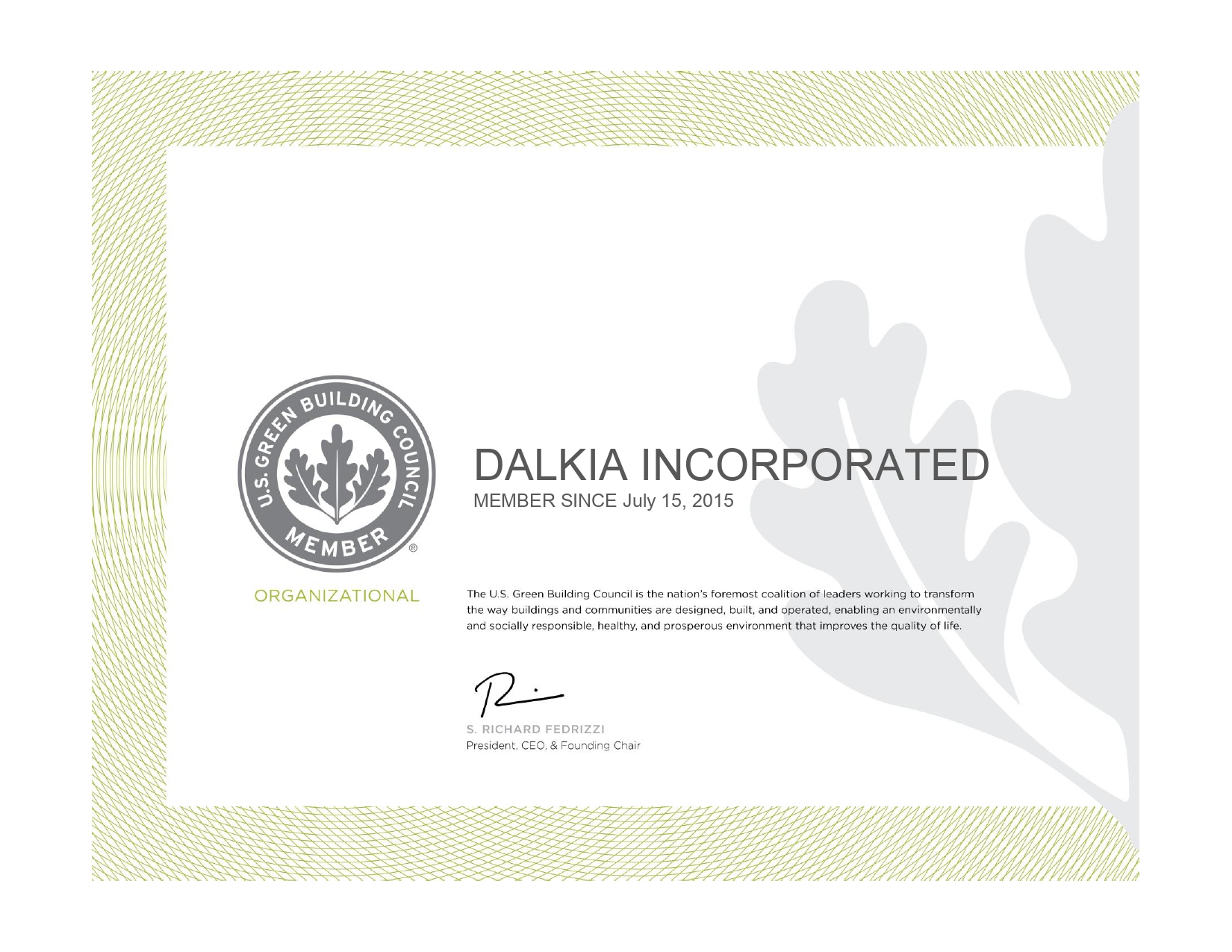 USGBC CERTIFIED MEMBER